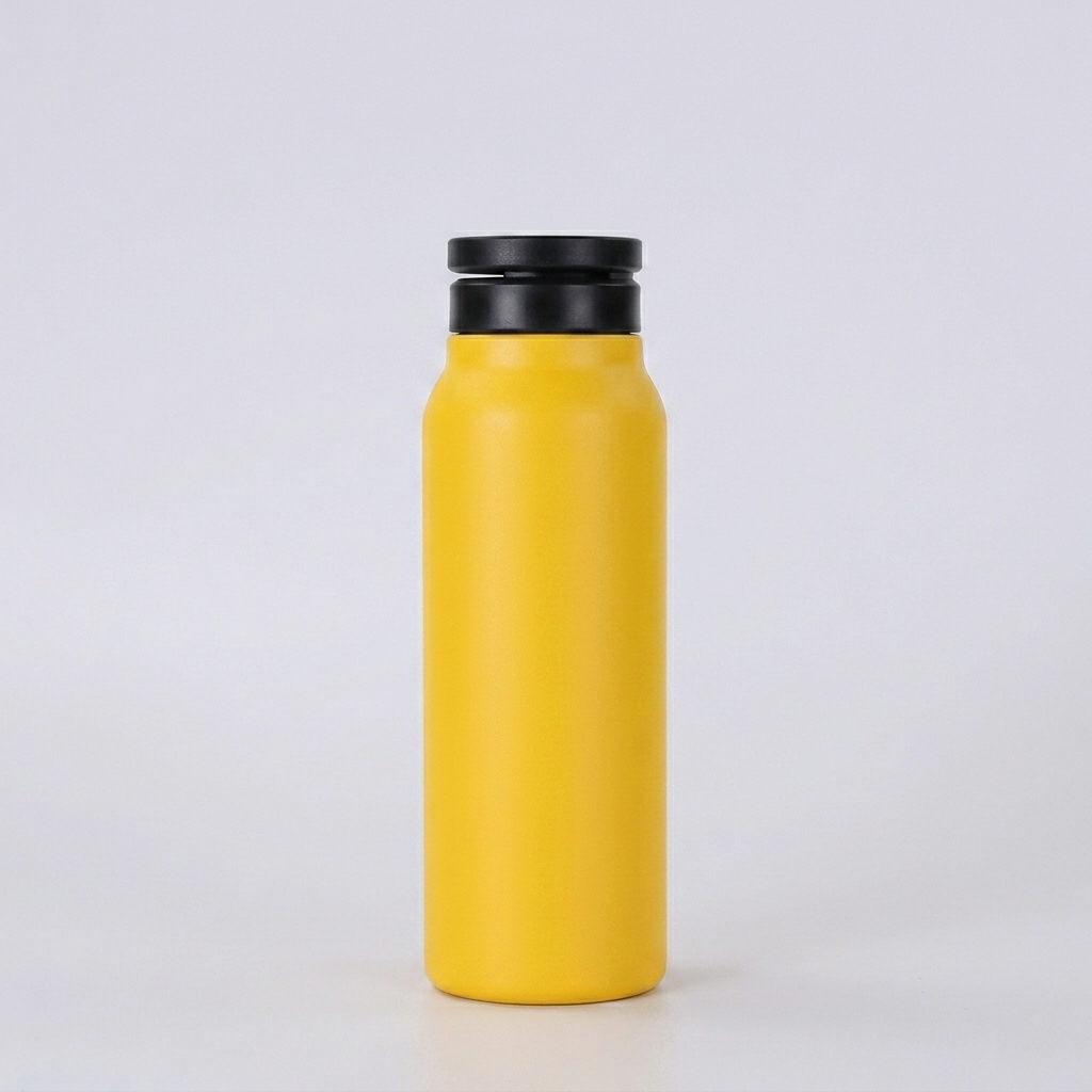 Yellow Proper Fit MagMount 720ml insulated stainless steel gym water bottle